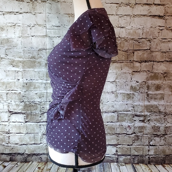 🔥NY&Co Polka Dot Ruffle Blouse - Picture 2 of 7
